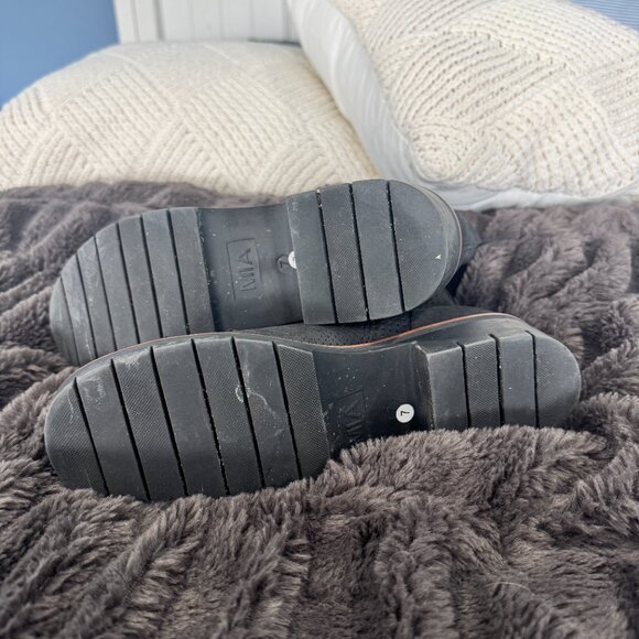 MIA Black Flat Boots Size 7 | Zip & Tie Back | Riding Style | Preloved - Picture 7 of 8